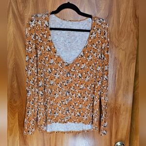 American Eagle Outfitters Floral Button-Down Top - Brown